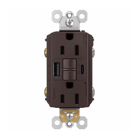 Pass & Seymour 15A USB GFCI A/C DK BRZ 1597TRUSBACDBC4