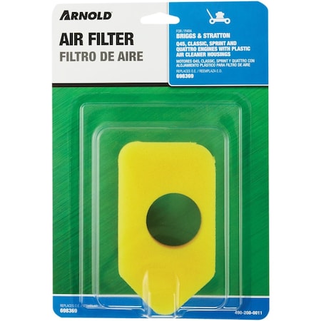 Arnold Briggs & Stratton 3.5 To 4.5 HP Plastic Engine Air Filter 490-200-0011