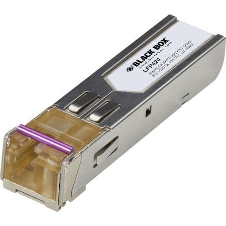 Black Box Black Box Transceiver Module, SFP, 1.25Gbps, Singlemode, LC Simplex LFP420