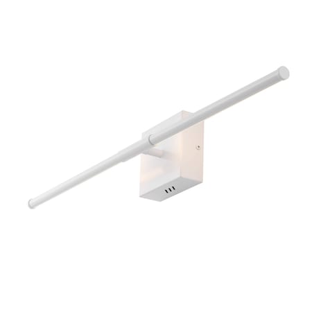 Jonathan Y Makena 28" Modern Minimalist Dimmable Integrated LED Metal Wall Sconce, White JYL7022G