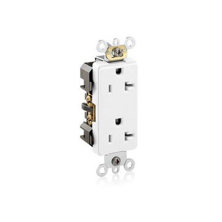 Leviton Industrial Grade Decora Receptacle, 20 Amp, 125 Volt 16362-W