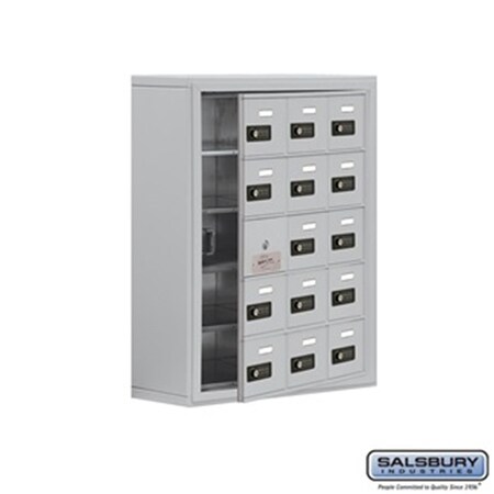 Daphnes Dinnette Cell Phone Storage Locker With Front Access Panel - 5 Door High Unit, Aluminum DA922344