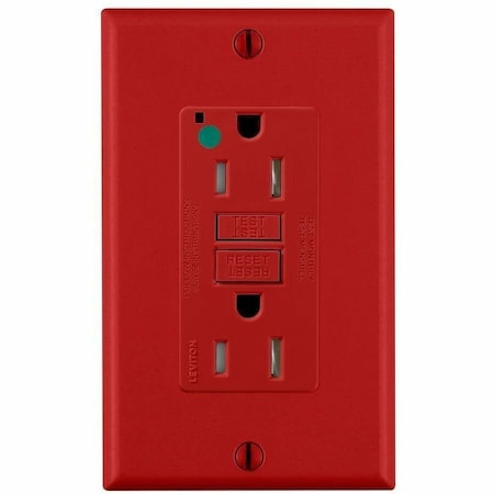 Leviton Self-Test GFCI Receptacle, Hospital Grade, 15 Amp, 125 Volt, 5-15R NEMA GFTR1-HGR