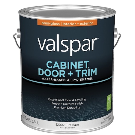 Valspar 8200 Cabinet, Door and Trim Paint Enamel, Water Base, Semi-Gloss Sheen, Tint Base, 1 gal 028.0082002.007