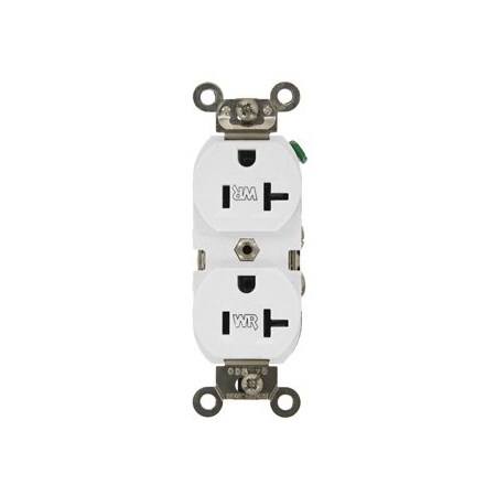 Leviton Weather-Resistant Duplex Receptacle, 20 Amp, 125 Volt WBR20-W