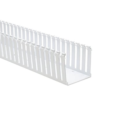 Hellerman Tyton Slotted Wall Wiring Duct, 4 x 4", 6 ft Sections, Non-Adhesive, PVC, White, 60ft/ctn, 60PK 181-44031