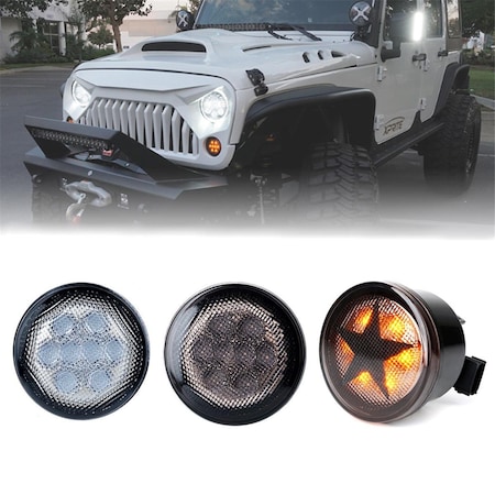 Xprite G2 LED Amber Turn Signal Light for 2007-2018 Jeep Wrangler TS-JK-G2-CLR