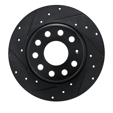 Dynamic Friction Co DFC Brake Rotor - Drilled and Slotted - Black 633-74059L