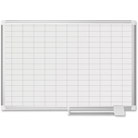 Mastervision 12"x24" Magnetic Planning Dry Erase Board, Aluminum Frame MA0392830