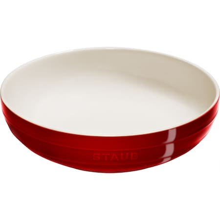 Staub Ceramic 11.5-inch Shallow Serving Bowland, Cherry 1027981