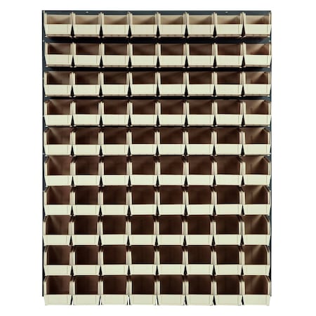Quantum Storage Systems 48X61 GRAY LOUVERED PANEL WITH BINS IVORY QLP-4861-230-80IV