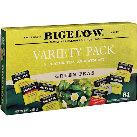 Bigelow Tea, Green Tea, Tea Bag, Caffeinated, Tea Bags, 3.05 oz, 64 PK 30568
