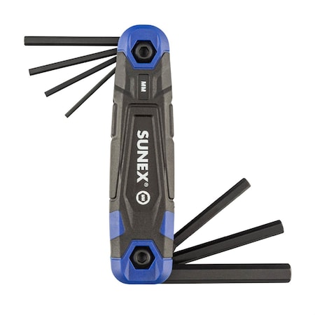 Sunex Sae/Metric/ 17 Piece Folding Hex Key Set, 1.5Mm-8Mm, 5/64 In.-1/4 In. 98517F