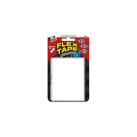 Flex Tape Mini Duct Tape, 4 in L, 3 in W, Plastic Backing, White TFSWHTMINI-8