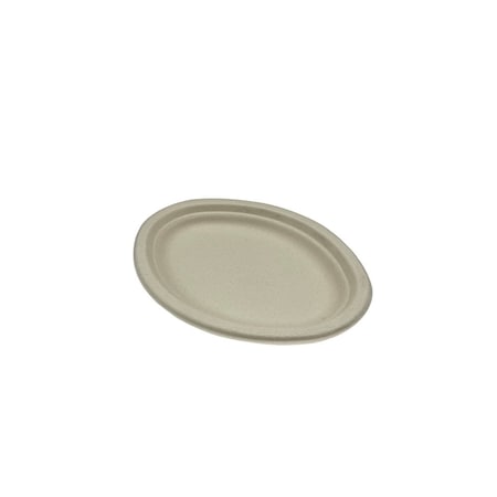 Empress Earth Heavy Weight Platter 11.5" x 8.5" Natural White Bagasse EPL-16-1-PF
