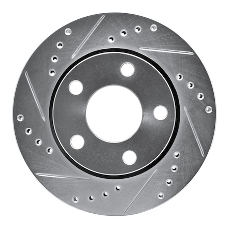 Dynamic Friction Co DFC Brake Rotor - Drilled and Slotted - Silver 631-73024L