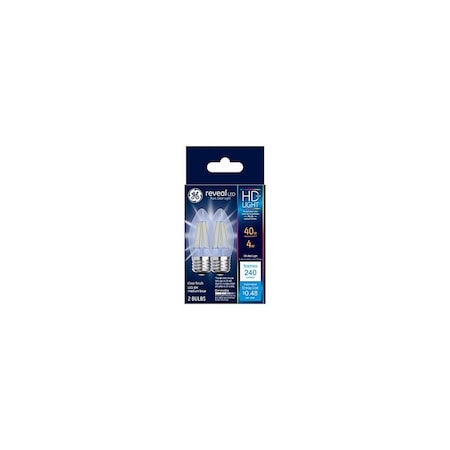 Ge LED Bulb Reveal Blunt Tip E26 (Medium) Soft White 40 W Clear Pair 31891