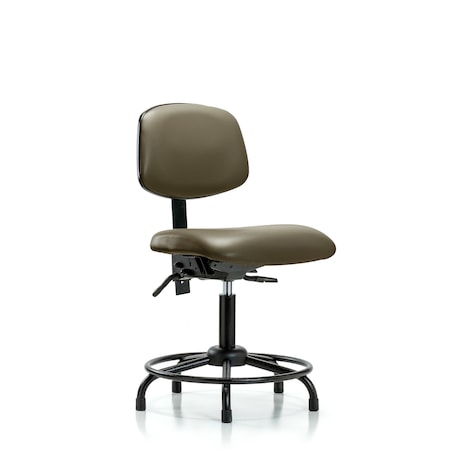 Blue Ridge Ergonomics Vinyl Chair, Desk, Round Tube Base, Glides, Taupe BR-VDHCH-RT-T0-A0-RG-8809