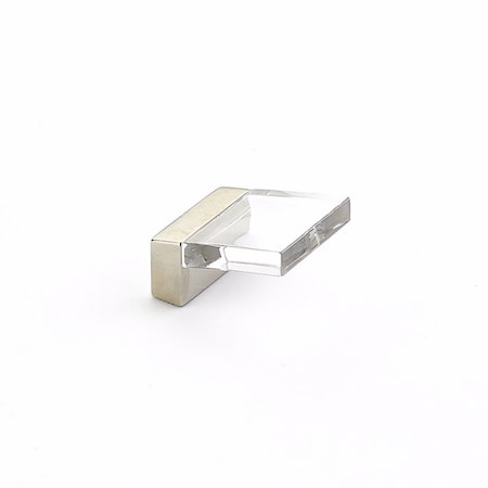 Schaub 5/8in Center to Center Positano Clear Cabinet Finger Pull Satin Nickel Finish 319-15-CL