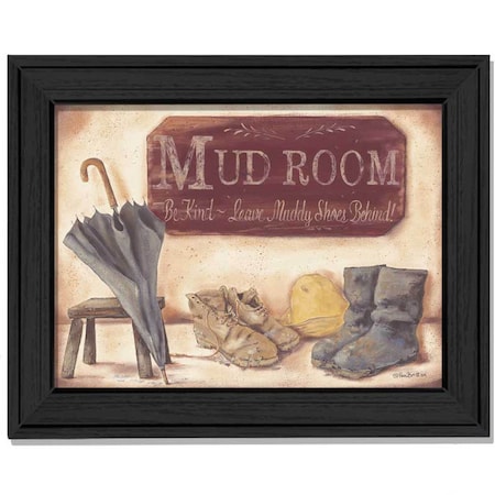 Homeroots Muddy Shoes Black Framed Print Wall Art 404722