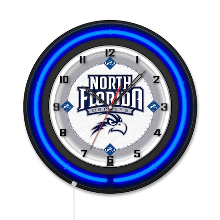 Holland Bar Stool University of North Florida 19 Double Neon Wall Clock Clk19BK