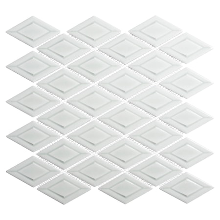 Andova Tiles Venecia Adriatic 1-in. x 3-in. 3D Framed Diamond Glossy Porcelain Wall Mosaic Tile, 10PK ANDVEN1429