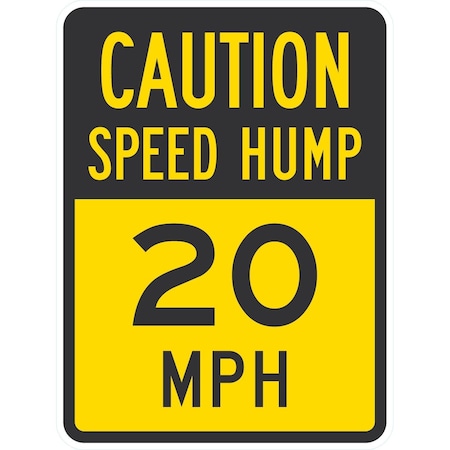 Lyle Speed Hump 20 MPH, 18x24, Engineer Grade, Yellow G-10151-EG_18x24