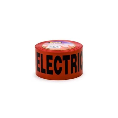 3M Scotch Buried Barricade Tape 302, Caution Buried Electric Line, 3 In X 1000 Ft, 8PK 302-R-3X1000FT