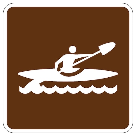 Sign Solutions Usa Canoeing Symbol, 18 in W x Square, Aluminum Sign DCS06DWT1818CUS00017