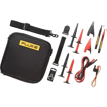 Fluke EUR Industrial Master Test Lead Set and Case, CAT III 1000V, CAT IV 600V, 4 ft. 11", Black, Red TLK289
