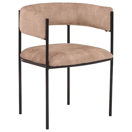 Leisuremod Cyril Collection Modern Chair in Light Brown Velvet CDC22LBR