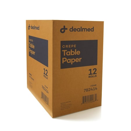 Dealmed Table Paper, Crepe 14 X 125' White, 12PK 782414