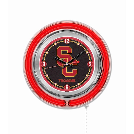 Holland Bar Stool Co University of Southern California Double Neon 15" Clock (USC) Clk15SouCal