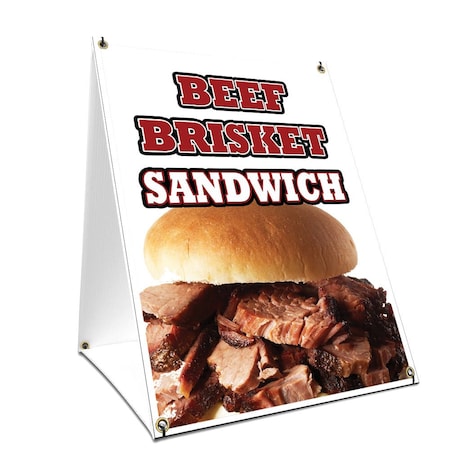 Signmission Beef Brisket Sandwich, 36 Inch x 24 Inch A-frame Yard Sign, Plastic Sign SBC-2436-Beef Brisket Sandwich