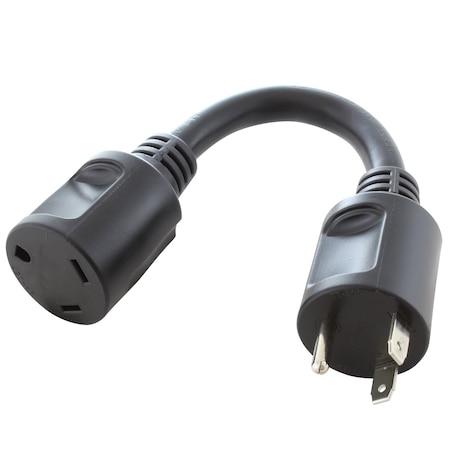 Ac Works Extension Cord, SOOW, TT-30R, TT-30P, 1 ft., Black STT30PR-012