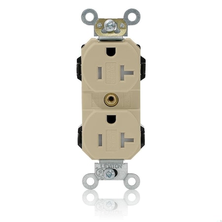 Leviton Straight Blade Receptacle, 5-20R, 20 A, 125V AC, Flush Mount, Self-Grounded MT563-SI