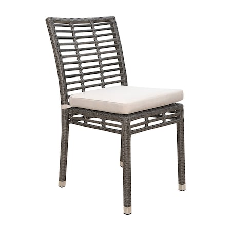 Panama Jack Outdoor Panama Jack Graphite Stackable Side Chair with Cushion PJO-1601-GRY-SC-CUSH