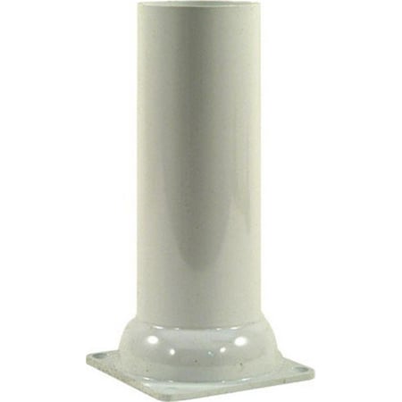 Intense Plastic Pier Mount 3 in. Plastic Pier Mount O.D Galvanized Pipe, White IN2940711