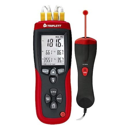 Triplett Thermometer, LCD, 2 in, Thermocouple TMP74