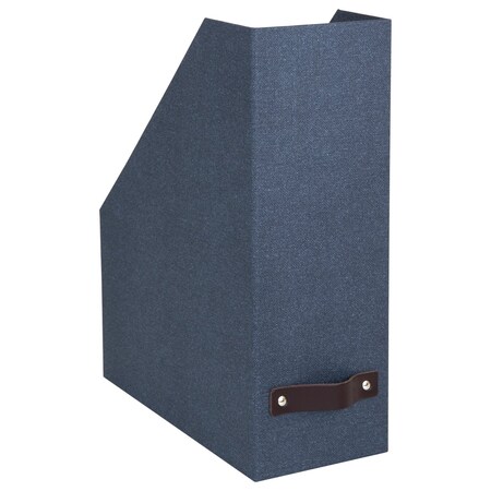 Bigso Estelle Canvas Fiberboard Upright Magazine Storage Box, 12.6 x 4.5 x 9.8 in, Blue, 6PK 5911C3843