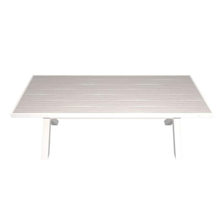 Newtechwood 86" Poly Aluminum BBQ Table in Icelandic Smoke White OD-DIT-723-22-SW