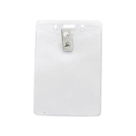 Brady Vertical Top-Load Badge Holder - 4.68" x 3.12" - Vinyl - 100 / Pack - Clear 1815-1455