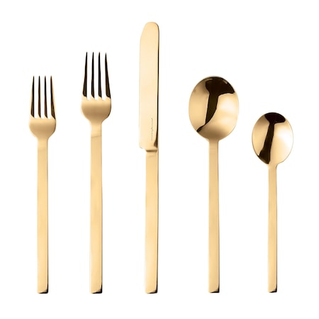 Mepra Stile Gold By Pininfarina Flatware  Set - 5 Pcs. 107522005O
