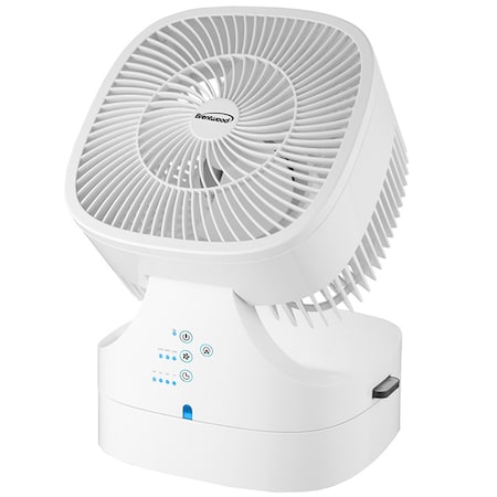 Brentwood Industries 8 Inch Three Speed Oscillating Desktop Fan with Remote Control in White F-900RW