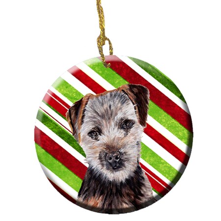 Carolines Treasures Norfolk Terrier Puppy Candy Cane Christmas Ceramic Ornament SC9807CO1