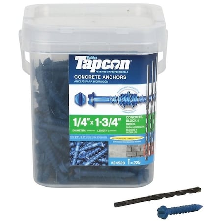 Tapcon Tapcon Concrete Screw, Steel Climaseal Coated 24520