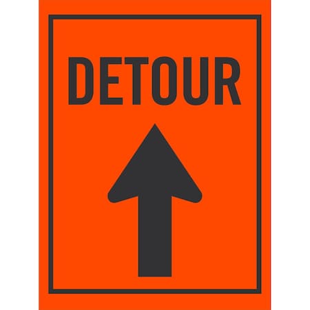 Lyle Detour (w/Up Arrow), 24x24, Engineer Grade, Orange G-13749-EG_24x24