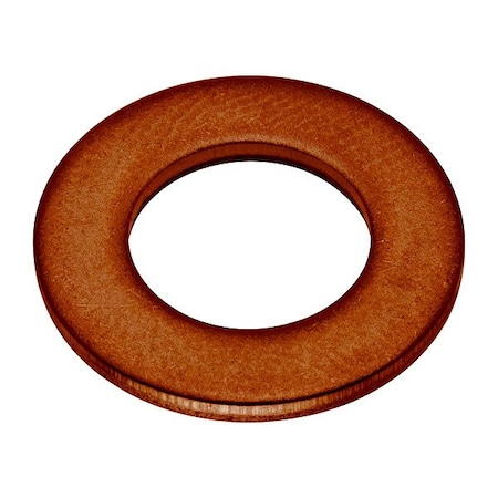 Zoro Select Flat Washer, For Screw Size 3/8 in , Copper Plain Finish, 5 PK WASB38NCU