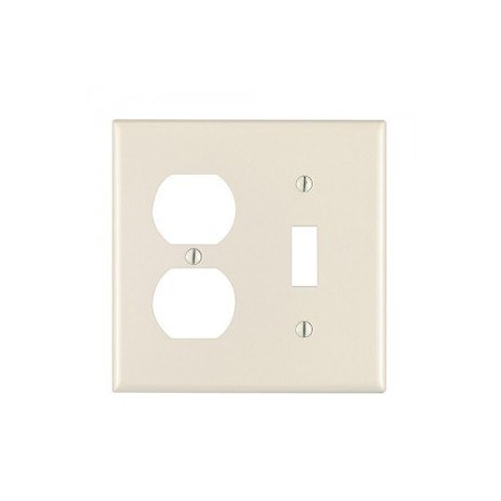 Leviton Combination Wallplate, Standard Size, Gang 2, Light Almond 78005