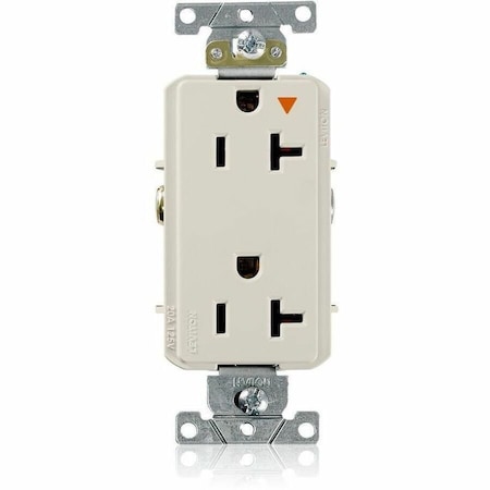 Leviton DPl IG Dup Rec 20A 125V Self-Gr LtAl 16362-TIG